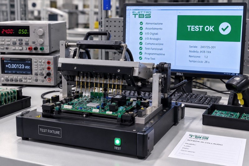 Banco di collaudo per il test funzionale di schede elettroniche